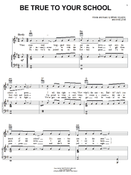 page one of Be True To Your School (Piano, Vocal & Guitar Chords (Right-Hand Melody))
