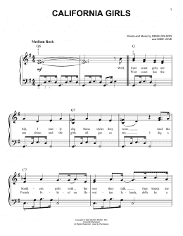 page one of California Girls (Easy Piano)