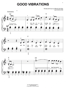 page one of Good Vibrations (Big Note Piano)