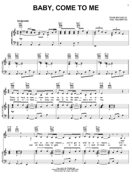 page one of Baby, Come To Me (Piano, Vocal & Guitar Chords (Right-Hand Melody))