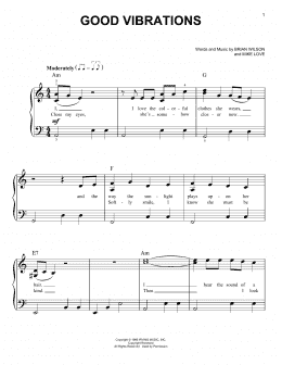 page one of Good Vibrations (Easy Piano)