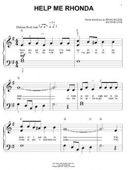 page one of Help Me Rhonda (Big Note Piano)