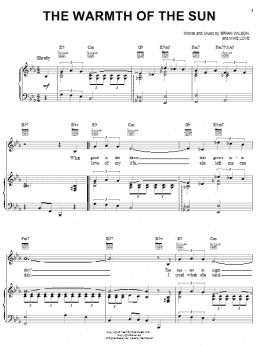 page one of The Warmth Of The Sun (Piano, Vocal & Guitar Chords (Right-Hand Melody))