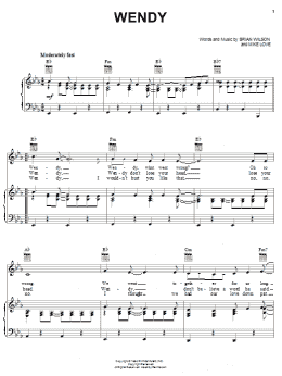 page one of Wendy (Piano, Vocal & Guitar Chords (Right-Hand Melody))