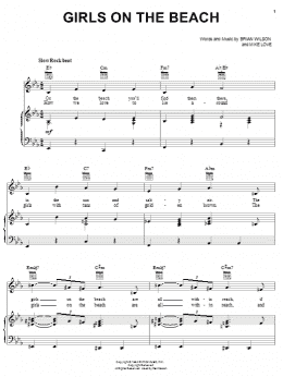 page one of Girls On The Beach (Piano, Vocal & Guitar Chords (Right-Hand Melody))