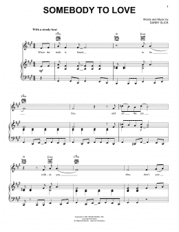 page one of Somebody To Love (Piano, Vocal & Guitar Chords (Right-Hand Melody))