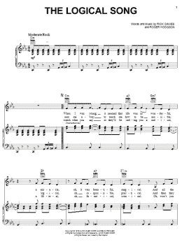 page one of The Logical Song (Piano, Vocal & Guitar Chords (Right-Hand Melody))