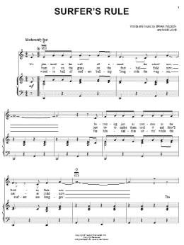 page one of Surfer's Rule (Piano, Vocal & Guitar Chords (Right-Hand Melody))