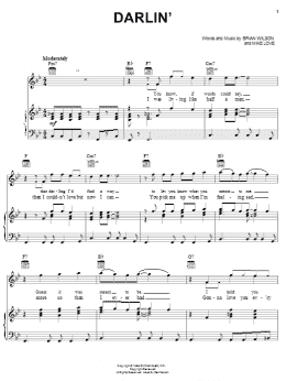 page one of Darlin' (Piano, Vocal & Guitar Chords (Right-Hand Melody))