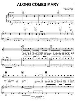 page one of Along Comes Mary (Piano, Vocal & Guitar Chords (Right-Hand Melody))