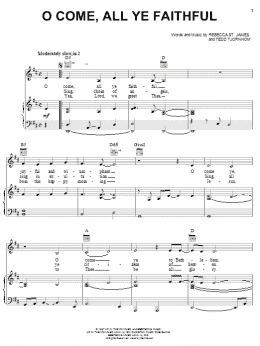 page one of O Come, All Ye Faithful (Piano, Vocal & Guitar Chords (Right-Hand Melody))