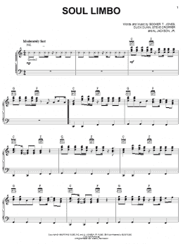 page one of Soul Limbo (Piano, Vocal & Guitar Chords (Right-Hand Melody))