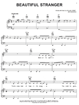 page one of Beautiful Stranger (Piano, Vocal & Guitar Chords (Right-Hand Melody))