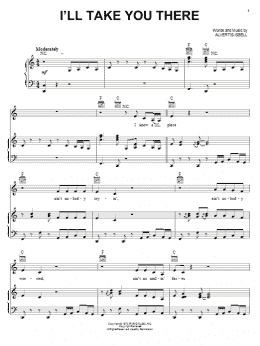 page one of I'll Take You There (Piano, Vocal & Guitar Chords (Right-Hand Melody))