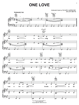 page one of One Love (Piano, Vocal & Guitar Chords (Right-Hand Melody))