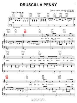 page one of Druscilla Penny (Piano, Vocal & Guitar Chords (Right-Hand Melody))
