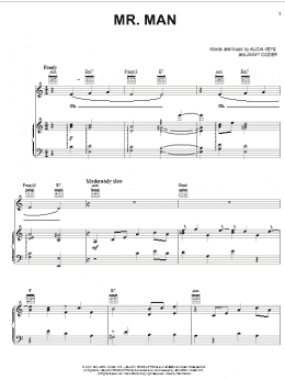 page one of Mr. Man (Piano, Vocal & Guitar Chords (Right-Hand Melody))