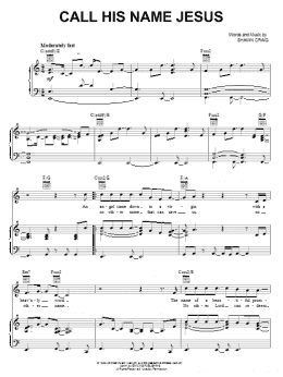 page one of Call His Name Jesus (Piano, Vocal & Guitar Chords (Right-Hand Melody))