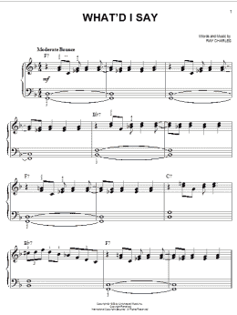 page one of What'd I Say (Easy Piano)
