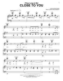 page one of (They Long To Be) Close To You (Piano, Vocal & Guitar Chords (Right-Hand Melody))