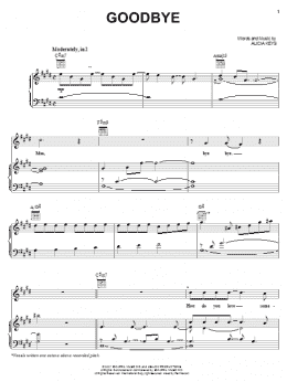 page one of Goodbye (Piano, Vocal & Guitar Chords (Right-Hand Melody))