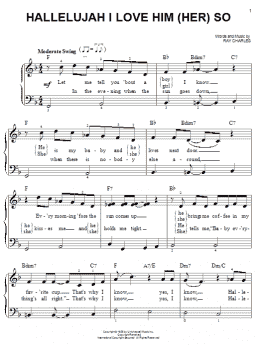 page one of Hallelujah I Love Him (Her) So (Easy Piano)