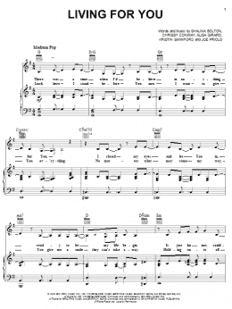 page one of Living For You (Piano, Vocal & Guitar Chords (Right-Hand Melody))