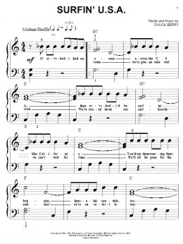 page one of Surfin' U.S.A. (Big Note Piano)