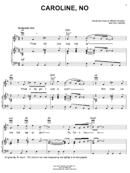 page one of Caroline, No (Piano, Vocal & Guitar Chords (Right-Hand Melody))