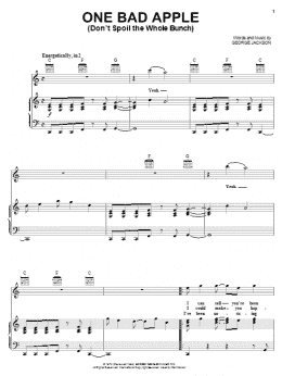 page one of One Bad Apple (Don't Spoil The Whole Bunch) (Piano, Vocal & Guitar Chords (Right-Hand Melody))