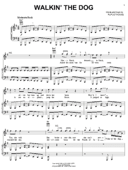 page one of Walkin' The Dog (Piano, Vocal & Guitar Chords (Right-Hand Melody))