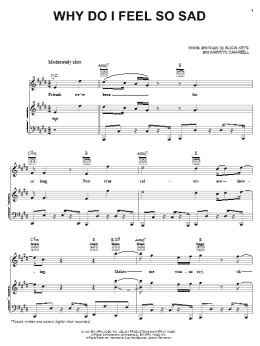 page one of Why Do I Feel So Sad (Piano, Vocal & Guitar Chords (Right-Hand Melody))