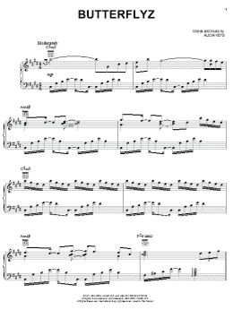 page one of Butterflyz (Piano, Vocal & Guitar Chords (Right-Hand Melody))