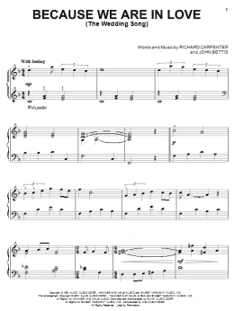 page one of Because We Are In Love (The Wedding Song) (Piano Solo)