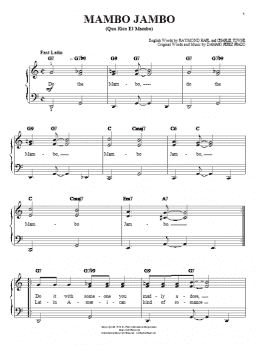 page one of Mambo Jambo (Que Rico El Mambo) (Easy Piano)