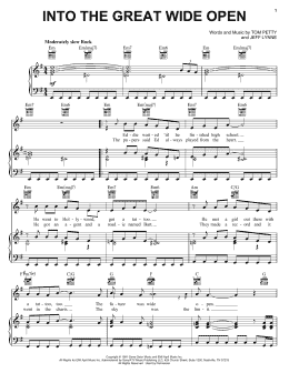 page one of Into The Great Wide Open (Piano, Vocal & Guitar Chords (Right-Hand Melody))
