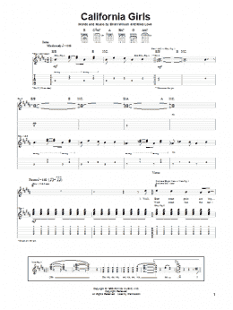 page one of California Girls (Guitar Tab)