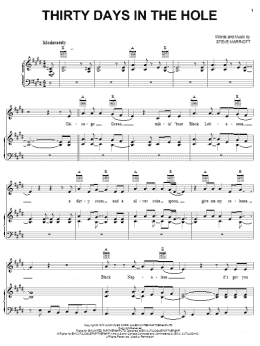 page one of Thirty Days In The Hole (Piano, Vocal & Guitar Chords (Right-Hand Melody))