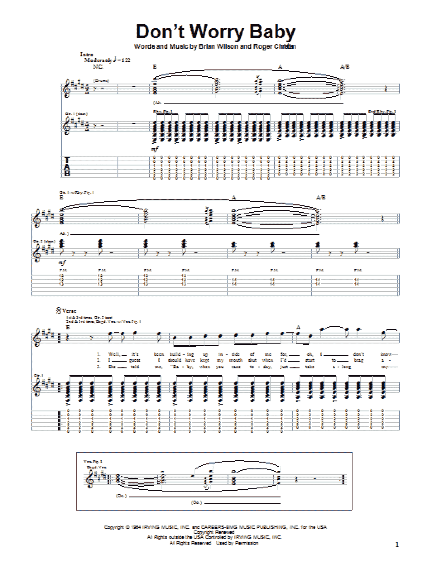 Don't Worry Baby (Guitar Tab)