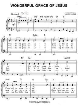 page one of Wonderful Grace Of Jesus (Easy Piano)