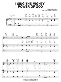 page one of I Sing The Mighty Power Of God (Piano, Vocal & Guitar Chords (Right-Hand Melody))