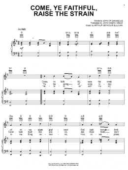 page one of Come, Ye Faithful, Raise The Strain (Piano, Vocal & Guitar Chords (Right-Hand Melody))