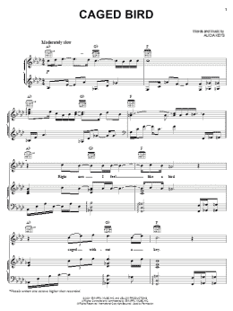 page one of Caged Bird (Piano, Vocal & Guitar Chords (Right-Hand Melody))