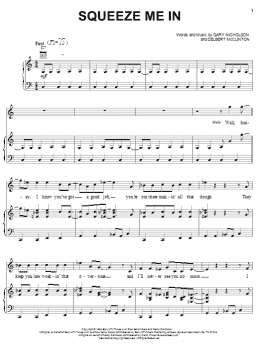 page one of Squeeze Me In (Piano, Vocal & Guitar Chords (Right-Hand Melody))