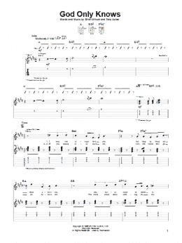 page one of God Only Knows (Guitar Tab)