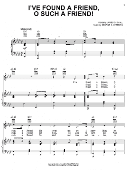 page one of I've Found A Friend, O Such A Friend! (Piano, Vocal & Guitar Chords (Right-Hand Melody))