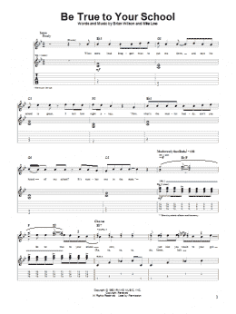 page one of Be True To Your School (Guitar Tab)