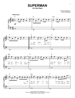 page one of Superman (It's Not Easy) (Easy Piano)