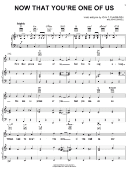 page one of Now That You're One Of Us (Piano, Vocal & Guitar Chords (Right-Hand Melody))