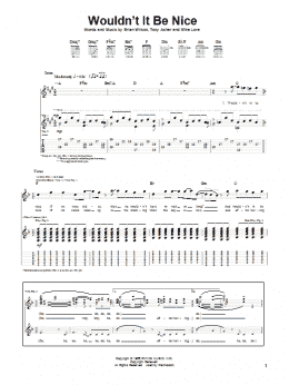 page one of Wouldn't It Be Nice (Guitar Tab)